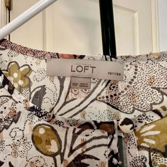 Loft Shimmer Floral Flounce Dress - Picture 6 of 6